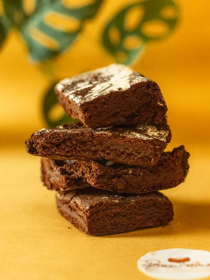 Stack of chocolate brownies