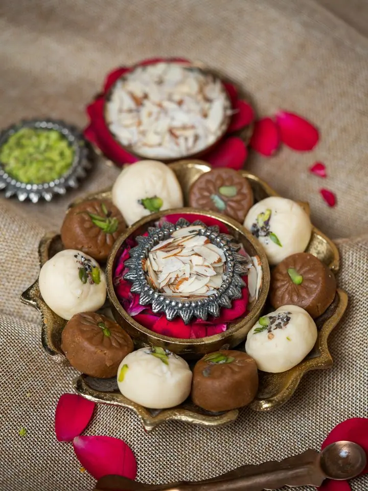 Platter of assorted Indian sweets