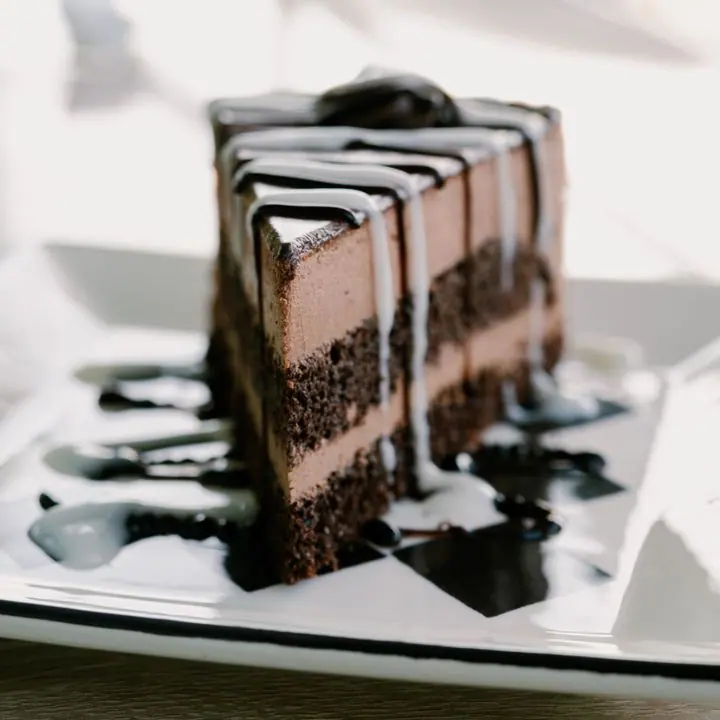 Chocolate Mousse Pastry — Layers of sponge and airy chocolate mousse.
