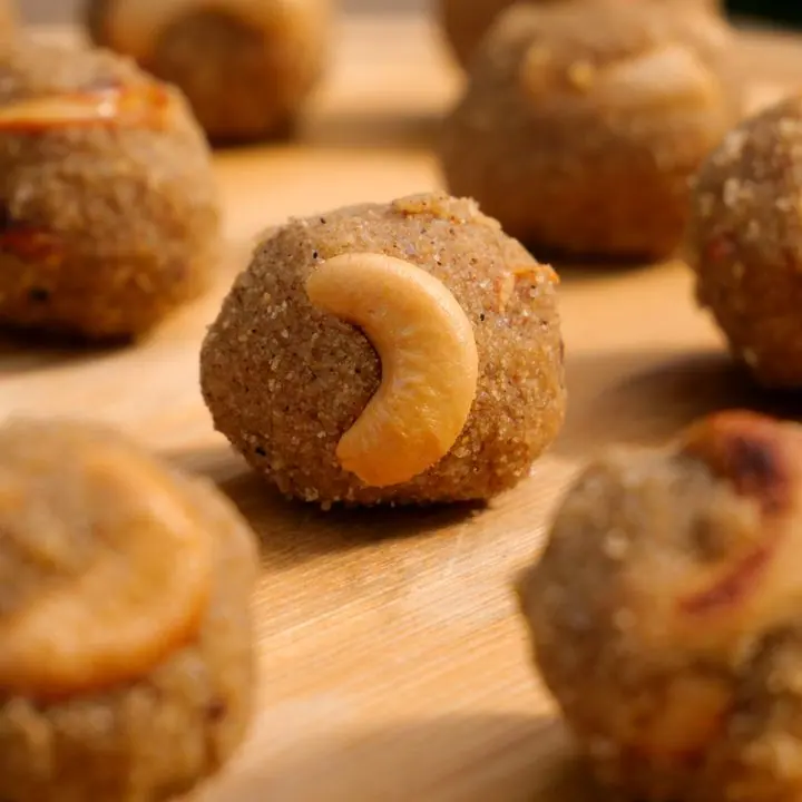 Dry Fruit Ladoo — Dates, nuts and seeds rolled into ladoos.
