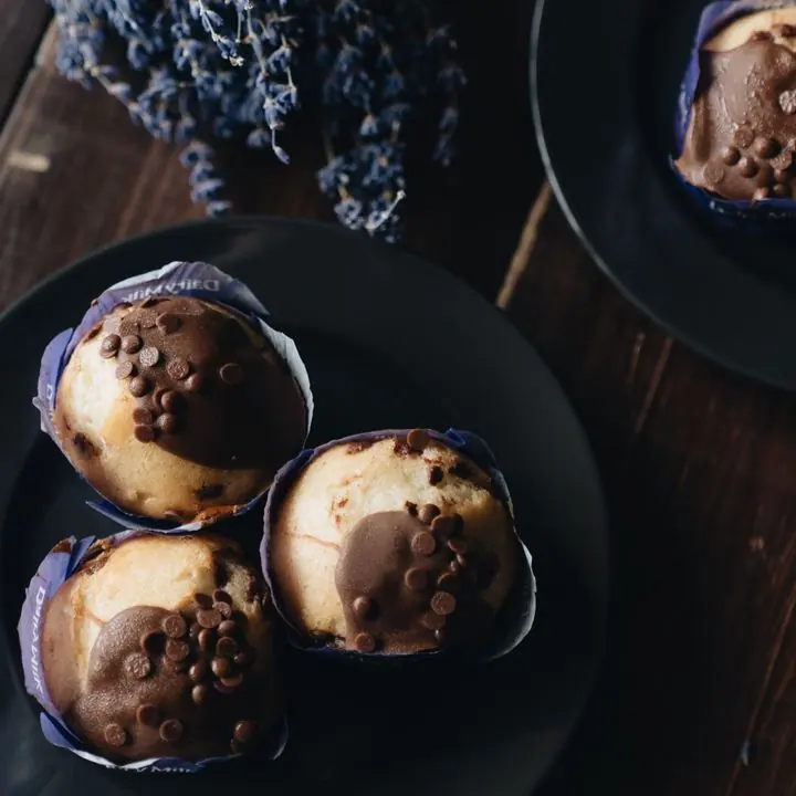Chocolate Muffins — Soft chocolate muffins with chocolate chunks.
