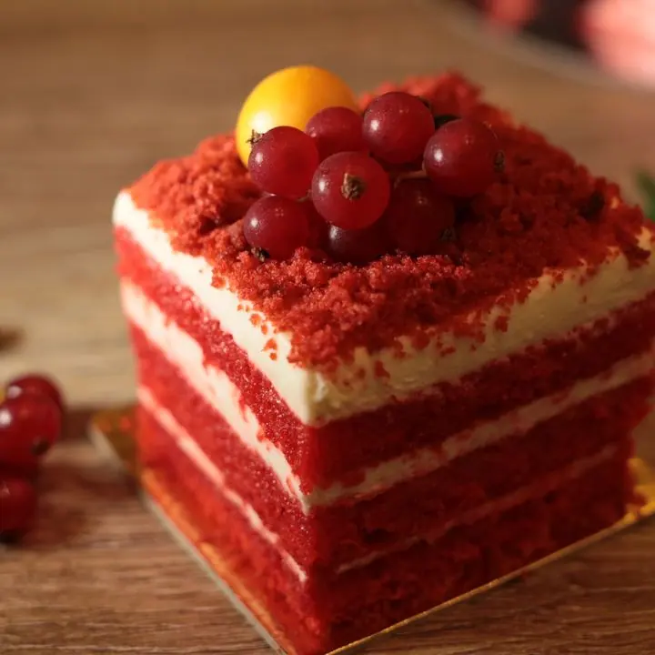 Red Velvet Pastry — Red velvet layers and cream cheese frosting.