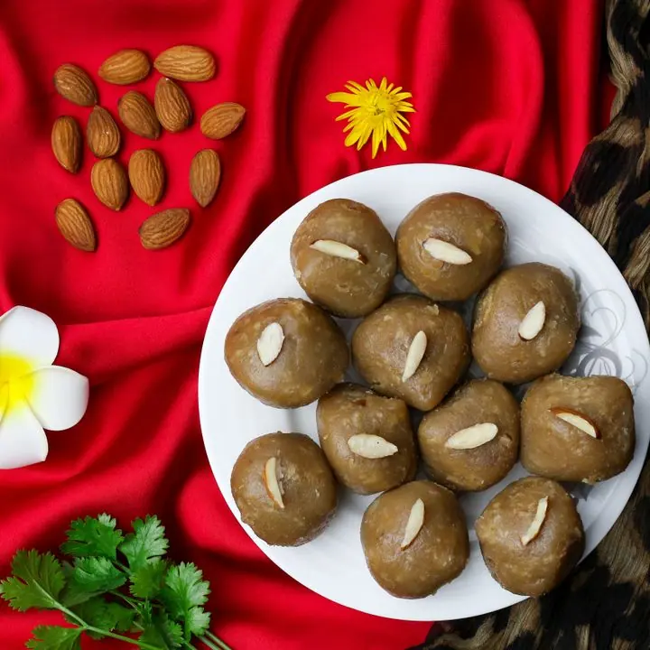 Mathura Peda — Browned khoya peda with a caramel note.